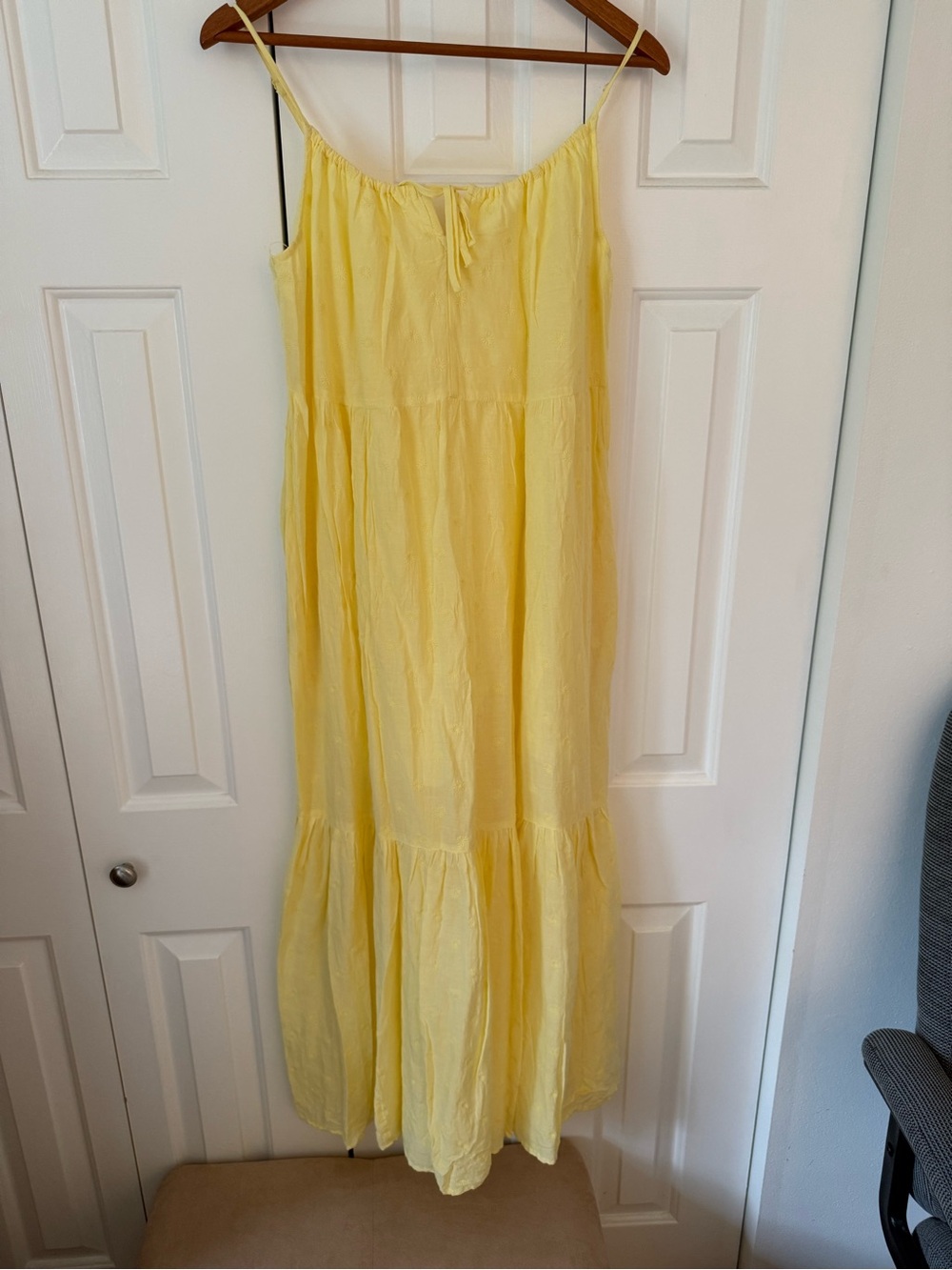 Old Navy Light Yellow Tiered Maxi Dress Skirt
